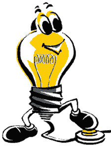 Symbolik Glühlampe am Schalter