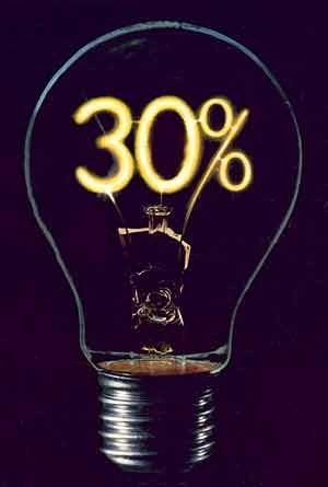 Symbolik Glühlampe 30%